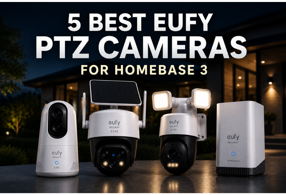 Eufy S350, S340 and E340 PTZ cameras with HomeBase 3