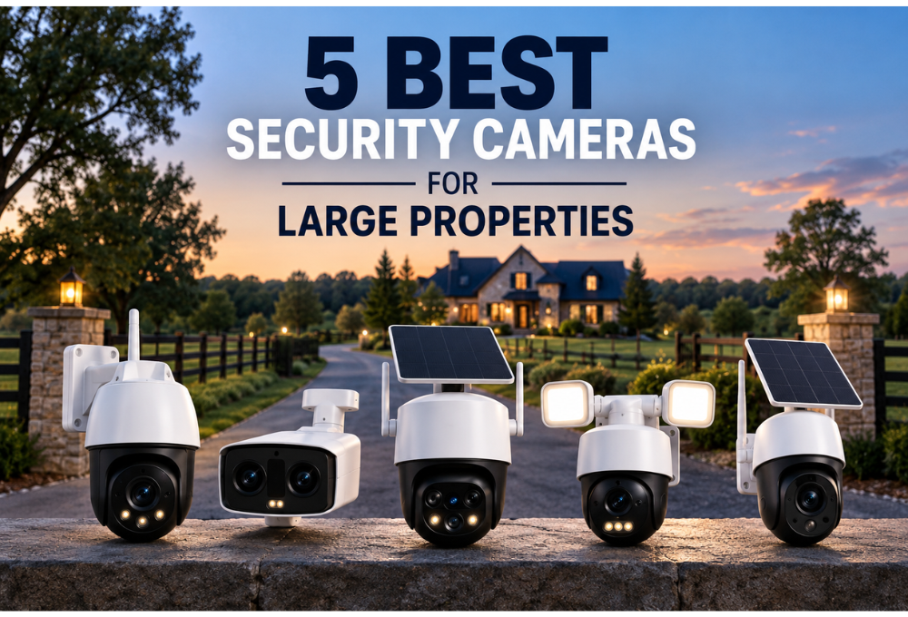 5 best security cameras for large properties with outdoor PTZ, PoE, solar and wireless cameras